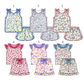 ( Moq 5 Each Style ) Sibling Baby Girls Kids Flower Bows Shirts Shorts Sets Summer Clothes