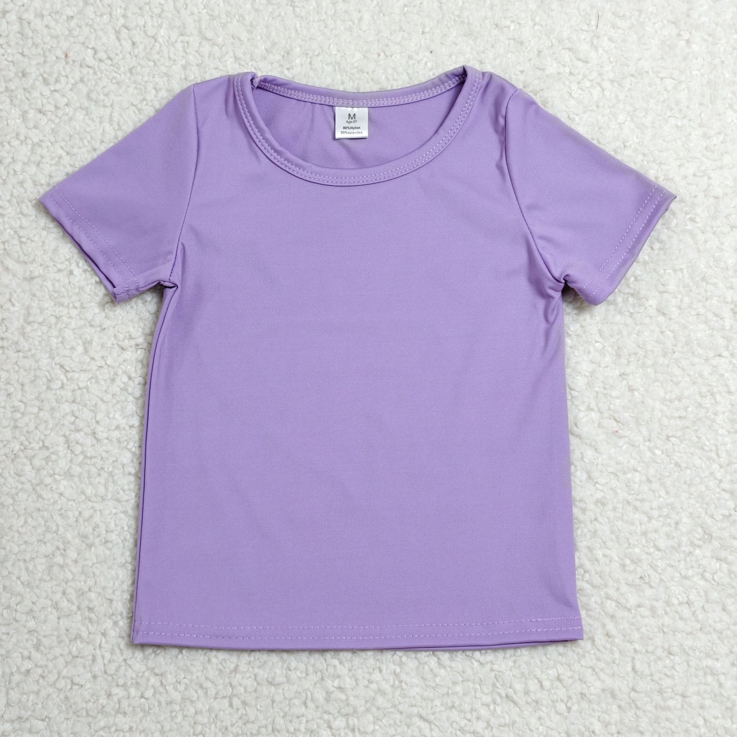 Baby Girls Kids Short Sleeves Shirt Yoga Active Tops Purple Clothes RTS