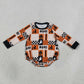 Sibling Baby Boys Kids Halloween Pumpkins Ghosts Plaid Romper Hoodie Set Clothes RTS