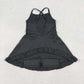 Baby Girls Toddler Sleeveless Black Yoga Shorts Knee Length Dress Ruffle Clothes RTS