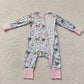 Baby Girls Infant Long Sleeves Farm Animals Zipper Footie Sleeper Romper Clothes RTS