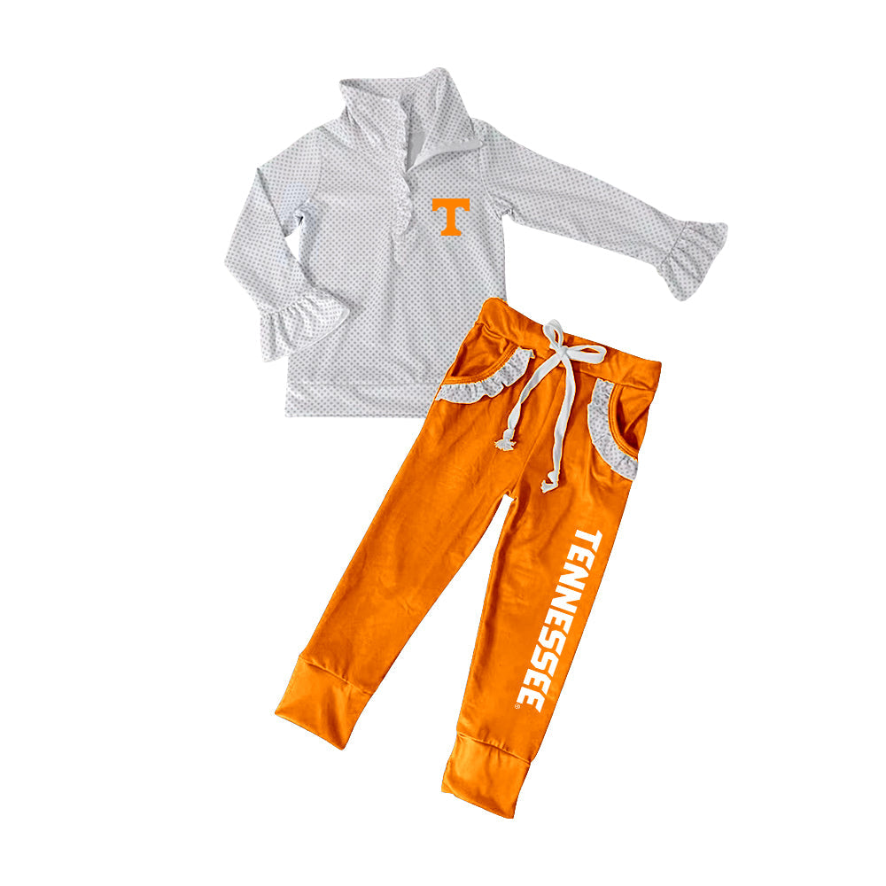 Baby Girl Long Sleeves TN Team Pullover Shirt Yellow Pants Set Moq 5