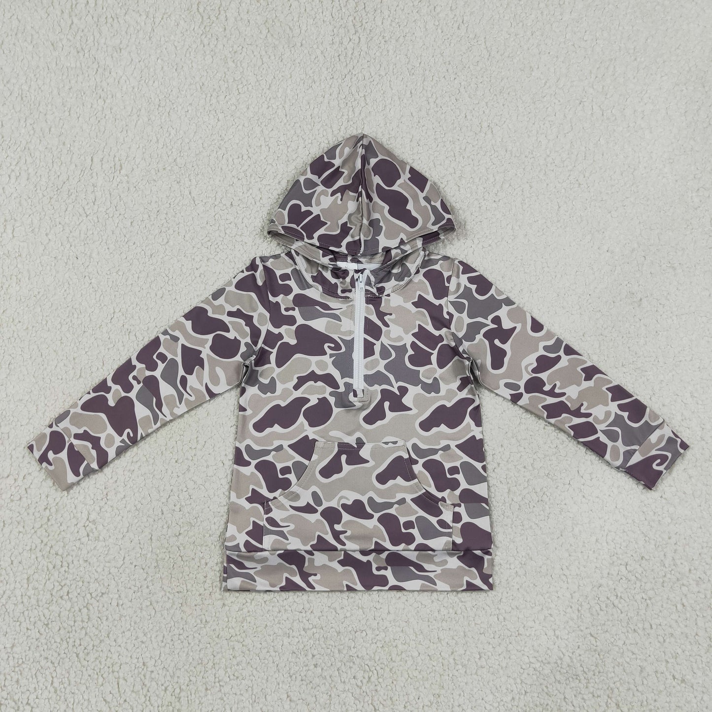 Sibling Baby Boys Kids Long Sleeves Camo Hoodie Pockets Zipper Pullovers Shirts Clothes RTS