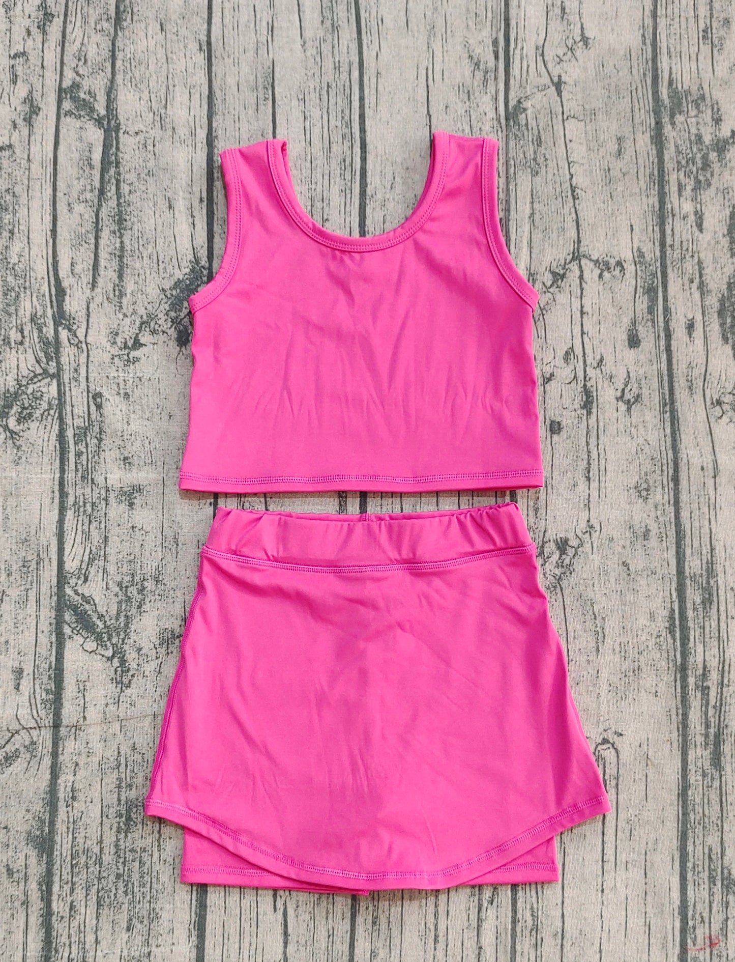 ( No moq ) Preorder Baby Girl Sleeveless Watermelon Red Vest Tops Shorts Skirt Skort Yoga Active Set