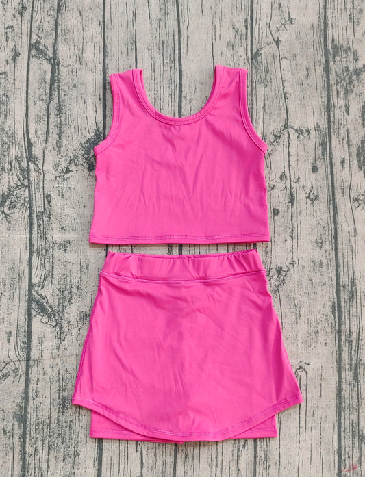 ( No moq ) Preorder Baby Girl Sleeveless Watermelon Red Vest Tops Shorts Skirt Skort Yoga Active Set