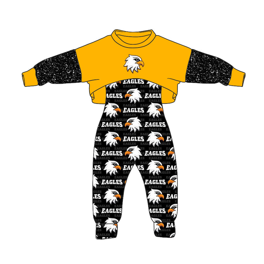 Baby Girl Team Long Sleeves Tops Jumpsuit sets