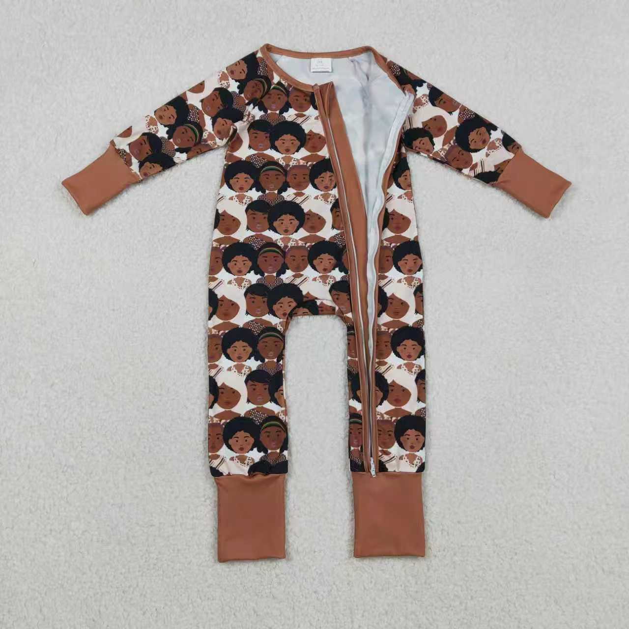 Sibling Baby Girls Kids Long Sleeves Zipper Footie Romper Pajamas Clothes Set RTS
