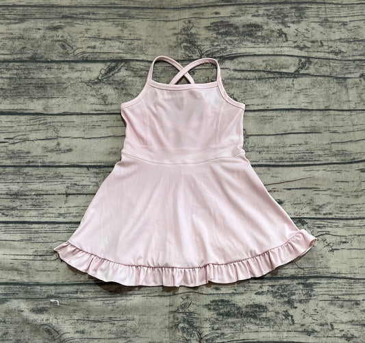 Preorder Baby Girl Pink Sleeveless Yoga Active Knee Length Dress ( No moq )