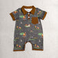 Sibling Baby Boys Kids Short Sleeves Ducks Dogs Buttons Romper Set Hunting Clothes RTS