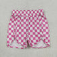 Baby Girls Kids Pink Checkered Shorts Bottoms Summer Clothes RTS