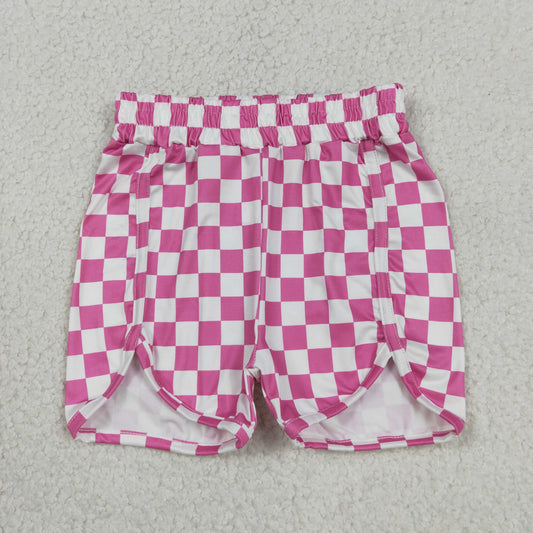 Baby Girls Kids Pink Checkered Shorts Bottoms Summer Clothes RTS