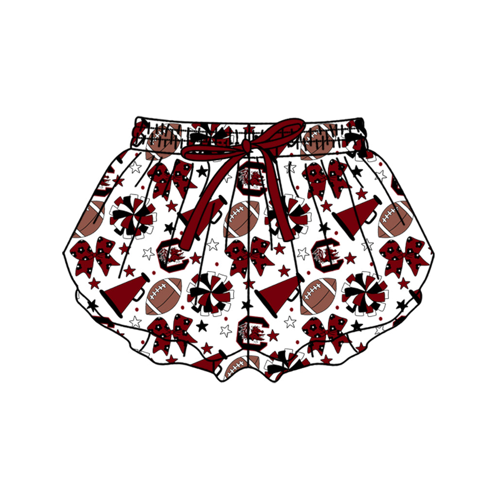 ( Moq 5 ) Baby Girls Kids Chicken Bows Cheer Football Shorts Bottoms Team Clothes