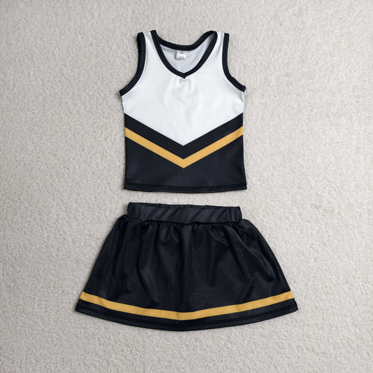 Baby Girls Kids Sleeveless Vest Black Skirt Shorts Set Yoga Active Team Clothes RTS