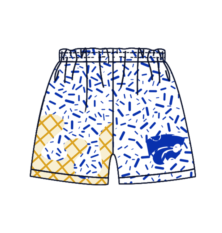 Baby Boy Adult Men Team Family Blue Shorts Bottoms ( Moq 5 )