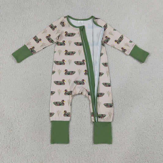 Baby Boys Kids Long Sleeves Camo Ducks Zipper Footie Sleeper Romper RTS