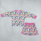 Baby Girls Kids Long Sleeves Shirt Rabbits Camo Skirt Shorts Easter Set RTS