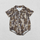 Sibling Baby Boys Infant Short Sleeves Camo Print Pockets Buttons Hunting Bubble Rompers RTS