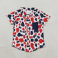 Sibling Baby Boys Short Sleeves Navy Buttons Shirt Camo Shorts Set Romper Shirt 4th of July Clothes RTS