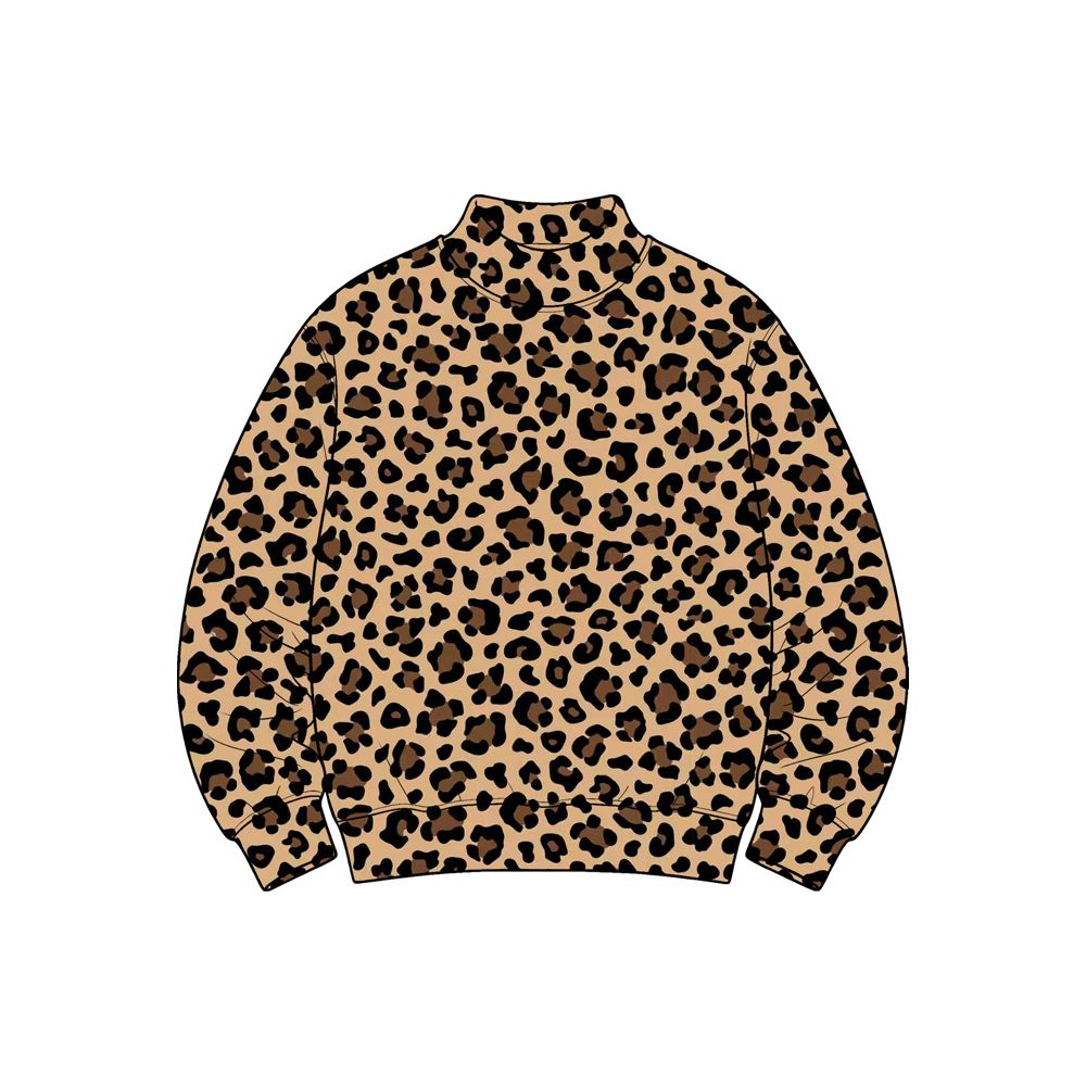 ( Moq 5 ) Preorder Adult Women Long Sleeves Shirt Brown Leopard Pullover Yoga Active Clothes