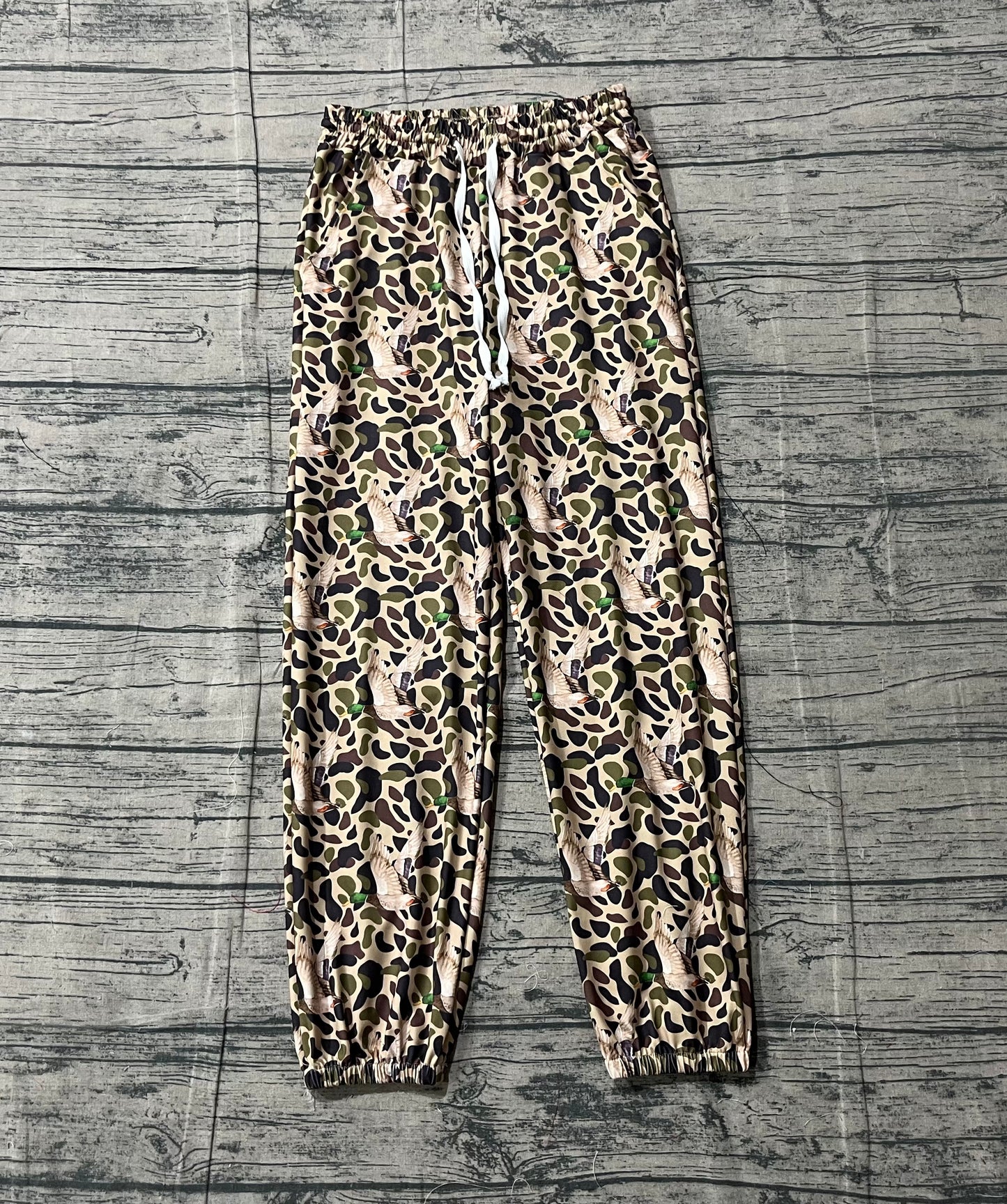 Adult Women Ducks Camo Print Pockets Pants Bottom RTS