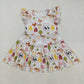Baby Girl Short Sleeves Farm Animals Knee Length Dress RTS