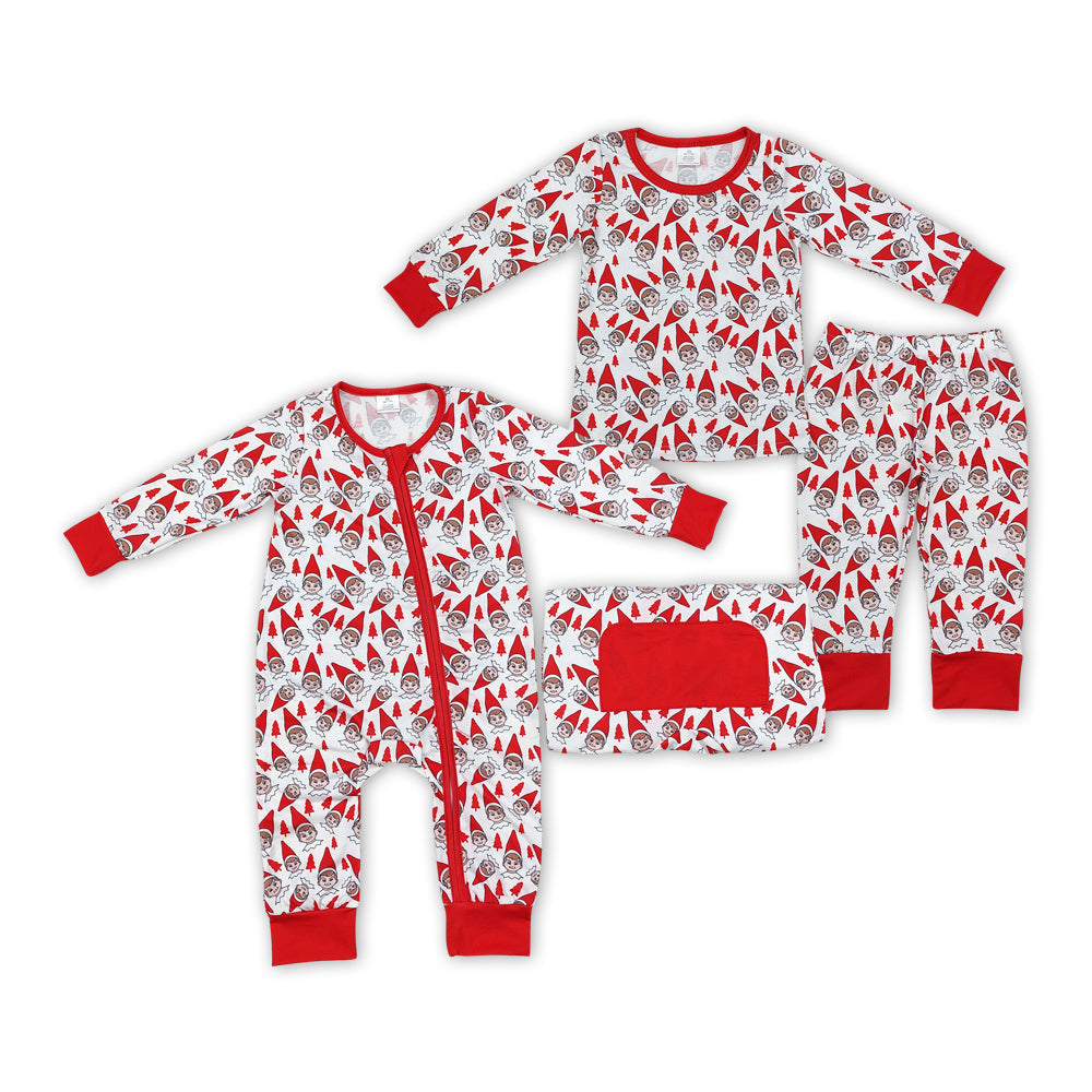 Baby Kids Toddler Christmas Sibling Brother Bamboo Romper Pajamas Clothes Set