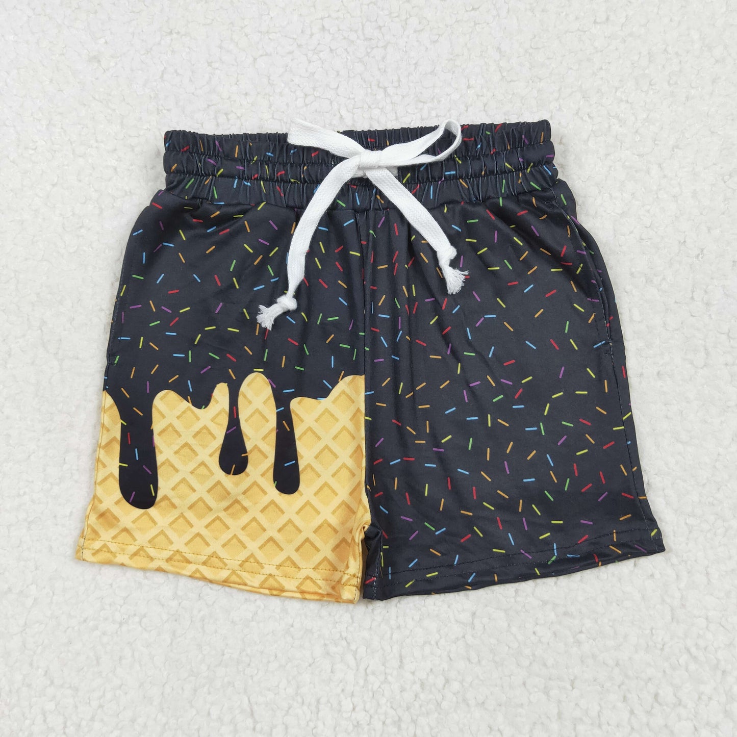 Baby Boy Toddler Ice Cream Summer Black Bottom Shorts RTS
