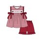 ( Moq 5 ) Baby Girls Toddler Sleeveless Pigs Bows Stripes Tunic Shorts Team Set 1.29