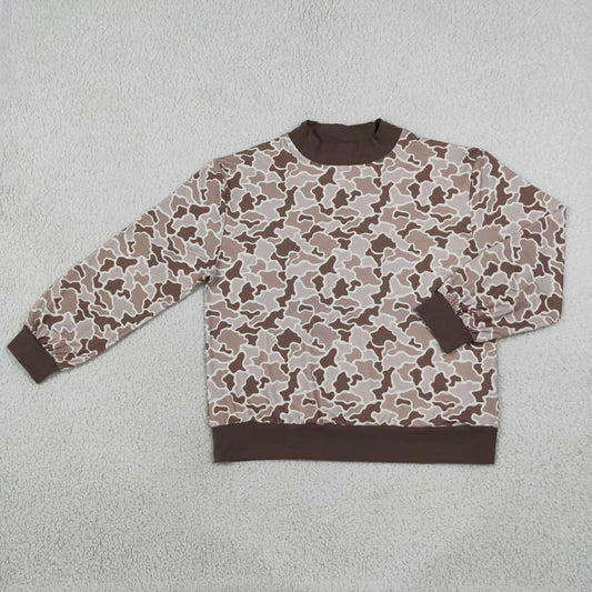 Adult Women Long Sleeves Camo Print Shirt Tops Pullover Clothes RTS
