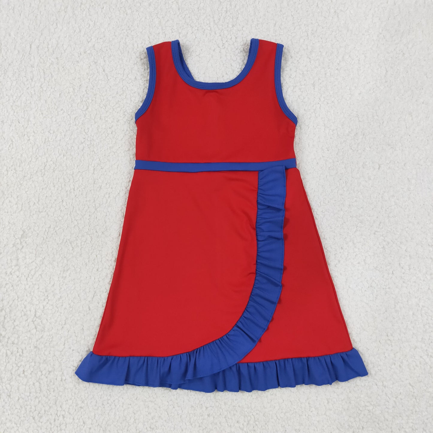 Baby Girls Kids Sleeveless Shorts Knee Length Red Dress Yoga Active Scallop Clothes