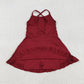 Baby Girl Sleeveless Dark Red Yoga Active Ruffle Summer Dress RTS