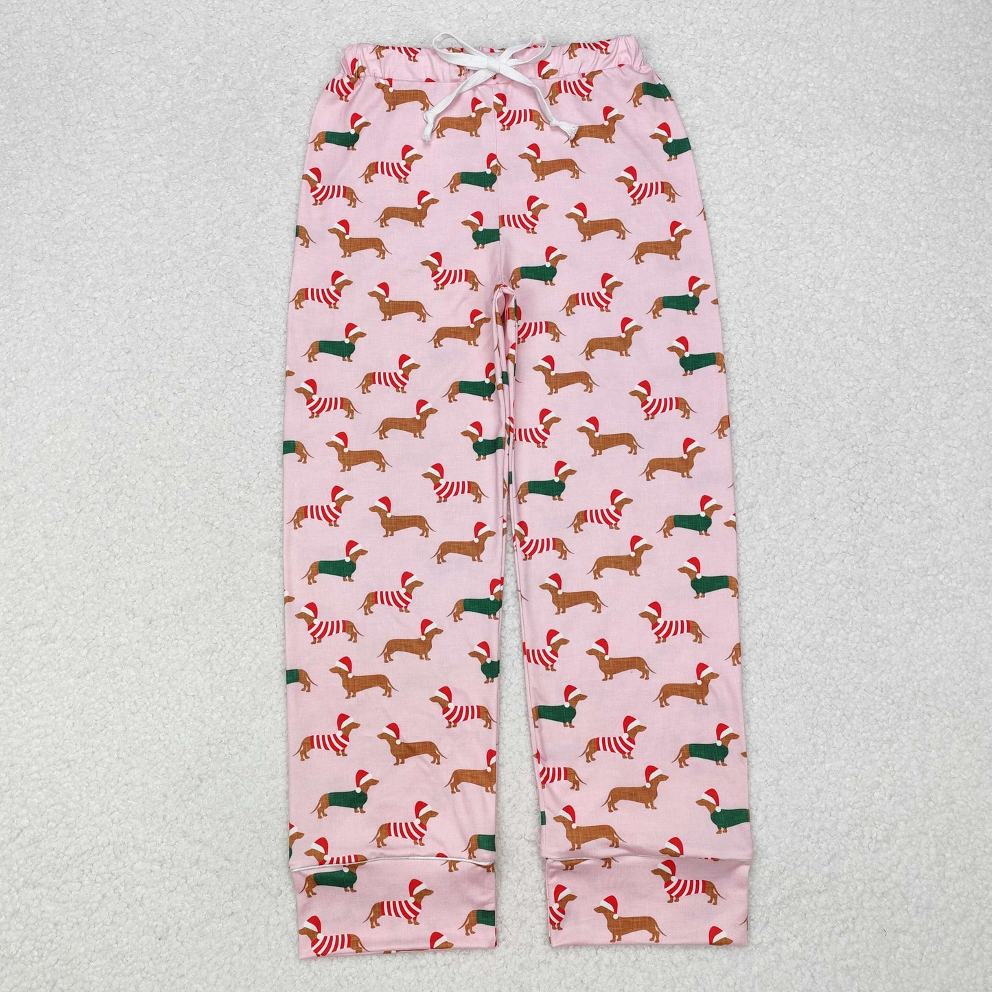 Adult Women Christmas Dog Pink Bottom Pants Pajamas