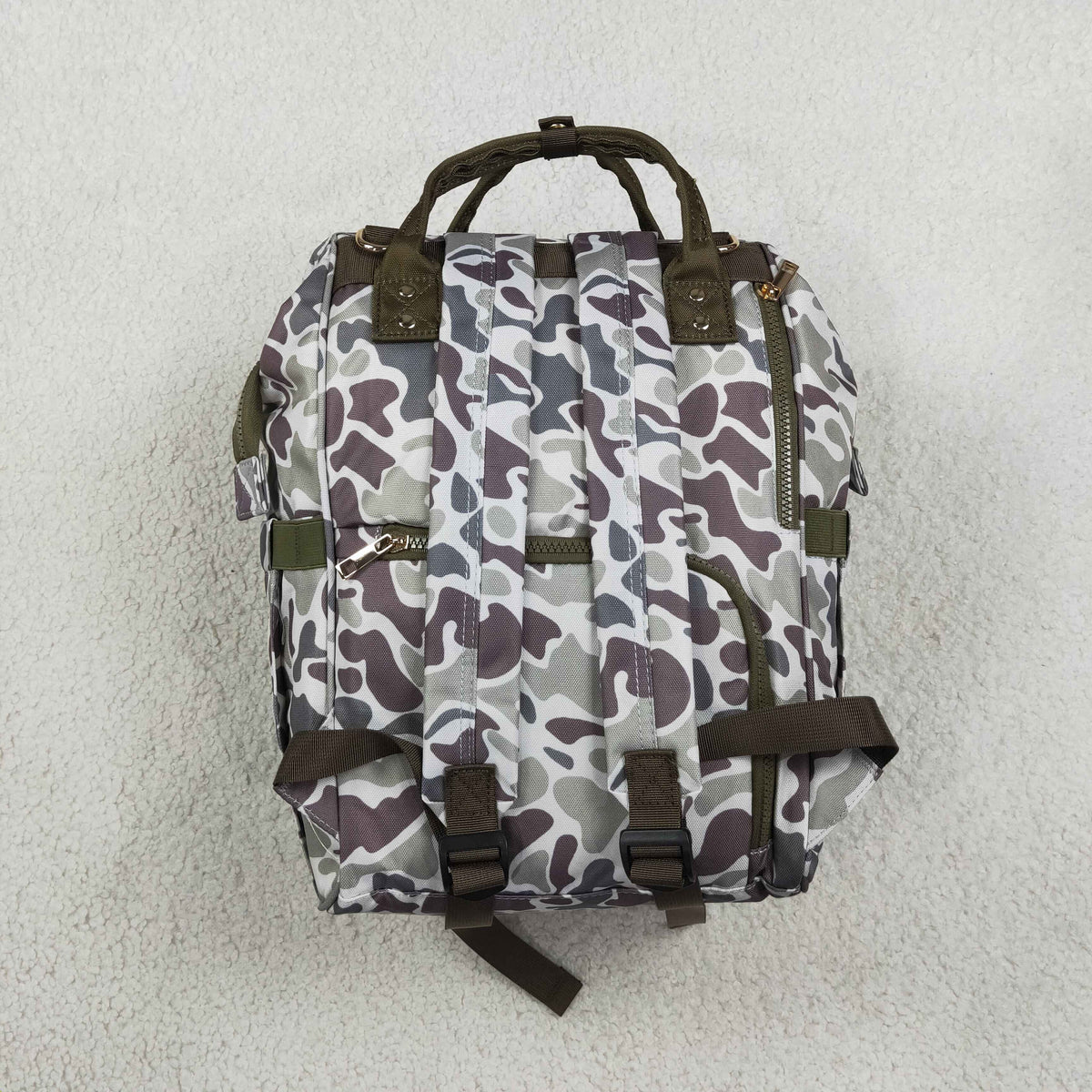 Baby Boys Kids Embroidery Dog Camo Print Zipper Backpack School Bag RTS