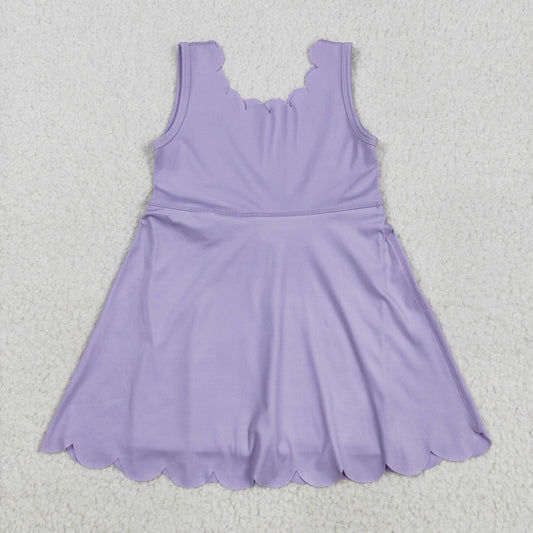 Baby Girl Sleeveless Purple Yoga Active Knee Length Dress RTS