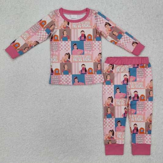 Baby Girl Long Sleeves Teacher Checkered Shirt Pants Pajamas Clothes Set