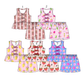 ( Moq 5 Each Style ) Sibling Baby Girls Kids Sleeveless Bows Tops Shorts Sets Summer Clothes
