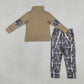 Baby Boys Long Sleeves Zipper Pullover Leaves Pockets Jogger Pants Set Clothes RTS