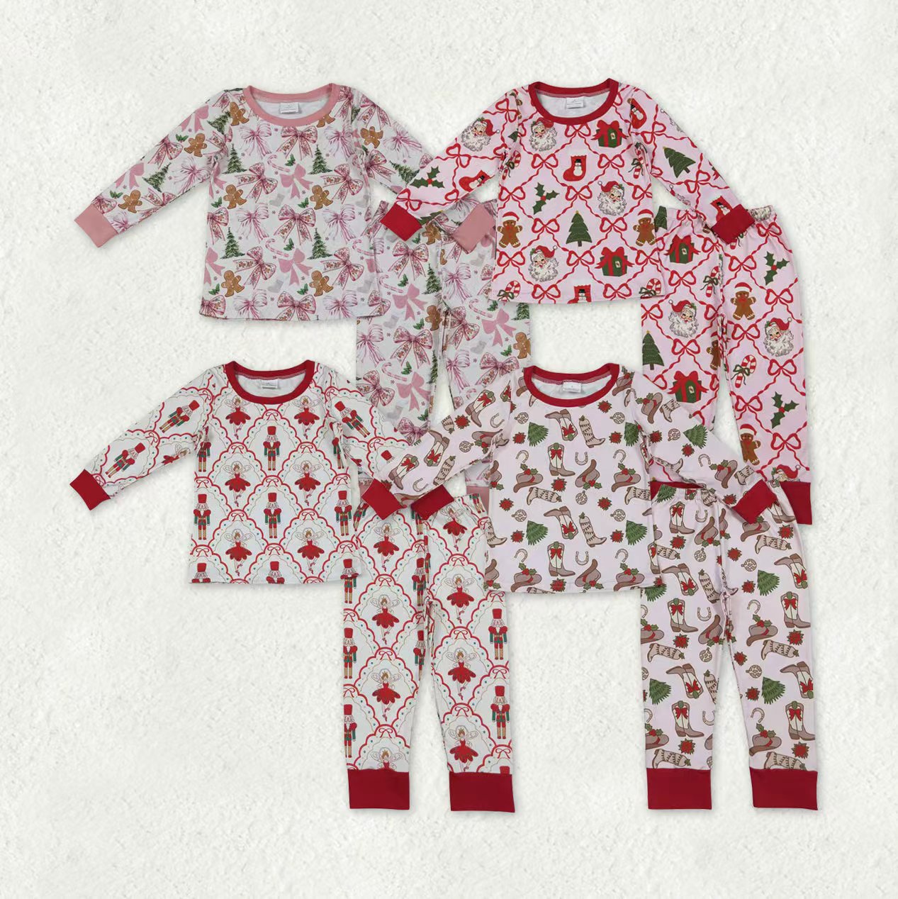 Sibling Baby Girls Long Sleeves Shirt Pants Christmas Pajamas Clothes Sets RTS