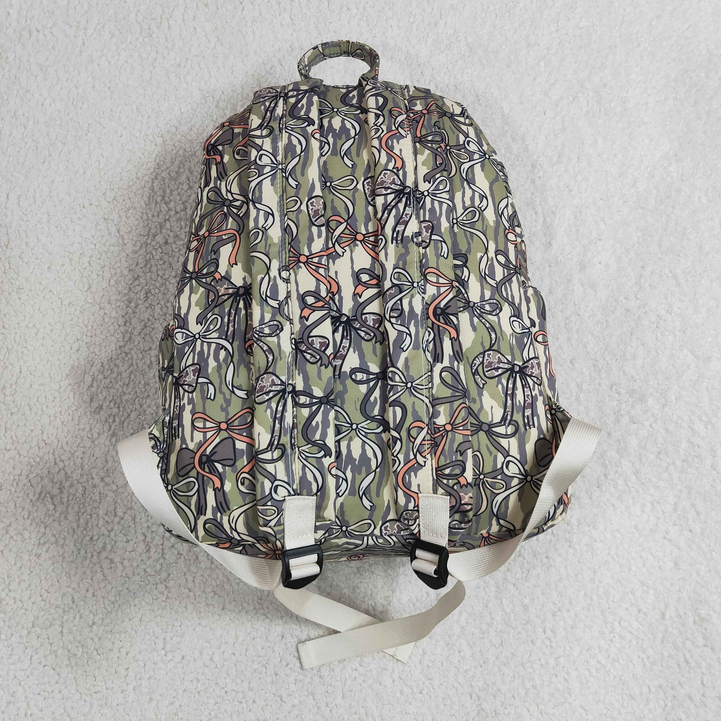 Baby Girls Kids Bows Camo Print Zipper Backpack School Bag RTS