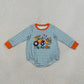 Sibling Baby Boys Kids Long Sleeves Pumpkins Tractor Plaid Romper Set Fall Clothes RTS