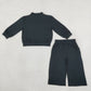 Baby Girl Kids Long Sleeves Black Shirt Pockets Pants Cotton Set Clothes RTS