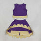 Baby Girls Kids Purple Vest Plaid Bows Scallop Bows Skirt Shorts Yoga Active Set Clothes RTS