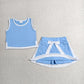 Sibling Baby Girls Kids Sleeveless Cotton Tops Pockets Skirts Shorts Sets Summer Clothes RTS