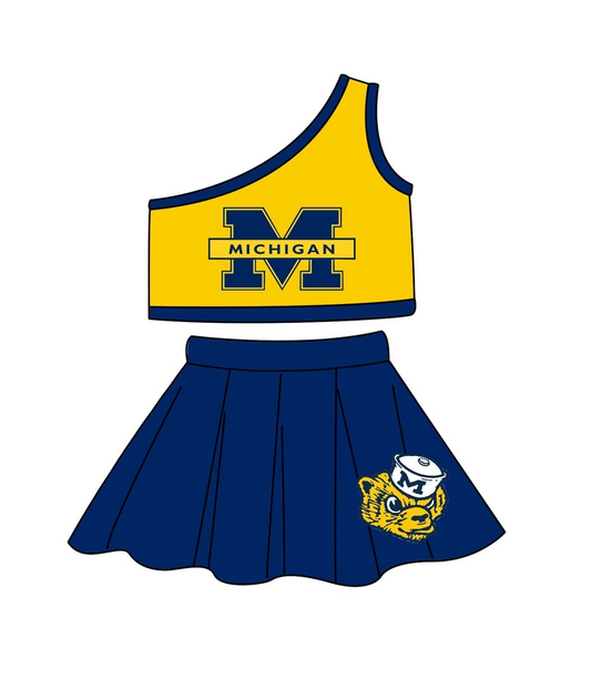 Baby Girl Michigan Team Tops Skirt Set