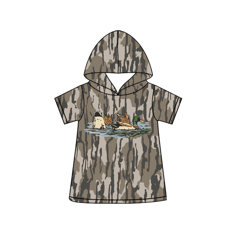( Moq 5 ) Preorder Baby Boys Kids Short Sleeves Ducks Hoodie Camo Shirt Tops