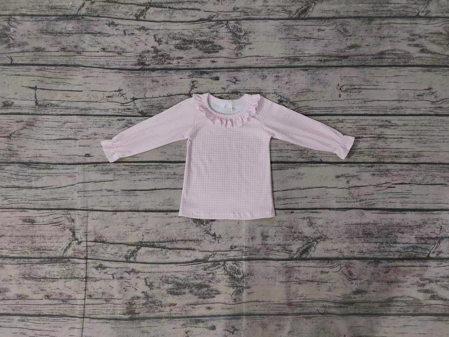 Baby Girl Long Sleeves Pink Plaid Tee Shirt