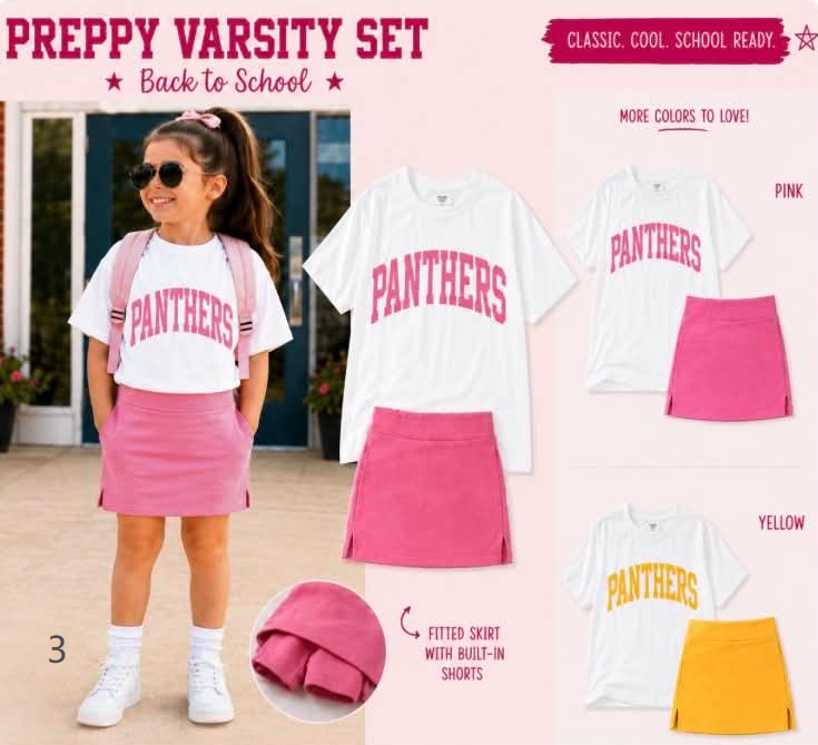 ( Moq 5 Each style ) Custom Girls Kids Short Sleeves Shirts Skirt Shorts Sets 6.19