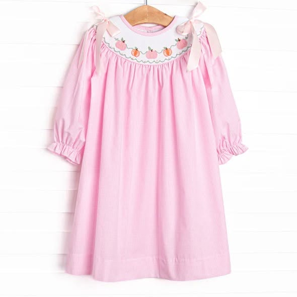 ( Moq 5 ) Preorder Baby Girls Kids Pumpkins Bows Knee Length Fall Dress Pink Clothes