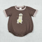 Sibling Baby Boys Kids Short Sleeves Embroidery Dogs Hunting Romper Set Summer Clothes RTS
