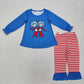 RTS Baby Girl Long Sleeves Blue Tops Stripes Pants Dr Reading Clothes Set